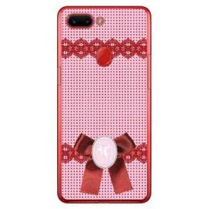 OPPO R15 Pro ケース ドット×カメオ ピンク スマホケース (受注生産)