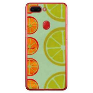 OPPO R15 Pro ケース オレンジフルーツ ブルー スマホケース (受注生産)