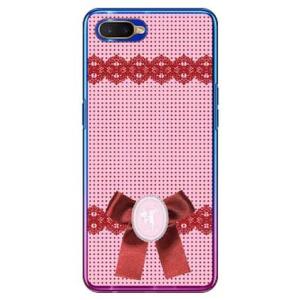 OPPO R17 Neo ケース ドット×カメオ ピンク スマホケース (受注生産)