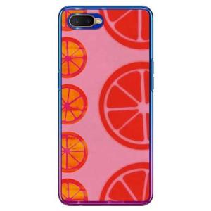 OPPO R17 Neo ケース オレンジフルーツ ピンク スマホケース (受注生産)
