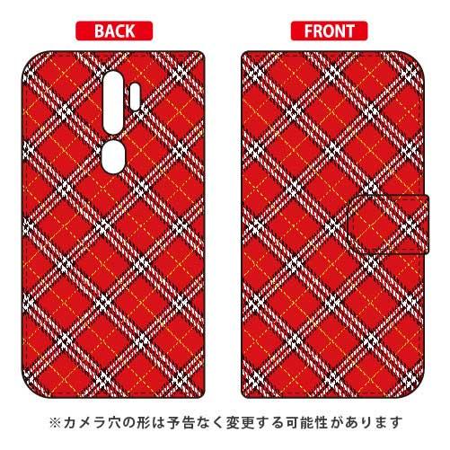 OPPO A5 2020 ケース 手帳 タータンチェック レッド スマホケース (受注生産)