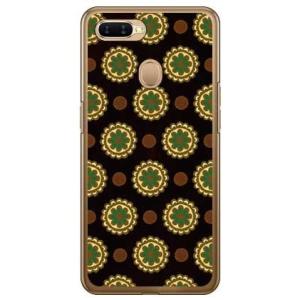 OPPO AX7 フラワースポット チョコレートグリーン スマホケース (受注生産)