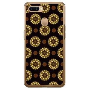 OPPO AX7 フラワースポット チョコレートブラック スマホケース (受注生産)