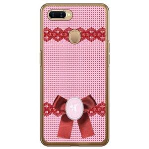 OPPO AX7 ドット×カメオ ピンク スマホケース (受注生産)