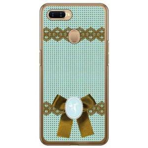 OPPO AX7 ドット×カメオ グリーン スマホケース (受注生産)