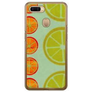 OPPO AX7 オレンジフルーツ ブルー スマホケース (受注生産)