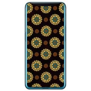 Find X フラワースポット チョコレートブルー スマホケース (受注生産)