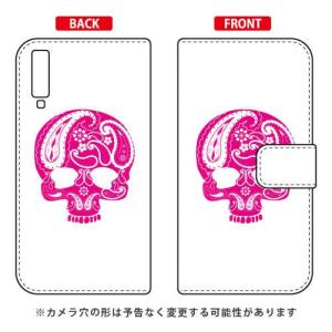 Galaxy A7 手帳 Paisley skull ピンク スマホケース (受注生産)｜isense