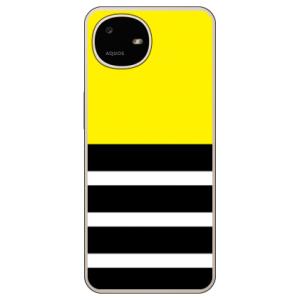 Plain border イエロー (ハード ケース カバー) SECOND SKIN AQUOS ...