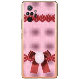 Redmi Note 10 Pro ケース ドット×カメオ ピンク スマホケース (受注生産)