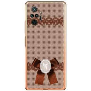 Redmi Note 10 Pro ケース ドット×カメオ ブラウン スマホケース (受注生産)