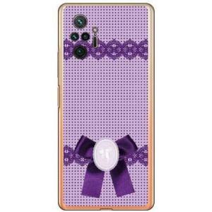 Redmi Note 10 Pro ケース ドット×カメオ パープル スマホケース (受注生産)
