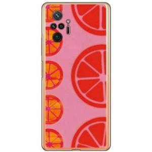 Redmi Note 10 Pro ケース オレンジフルーツ ピンク スマホケース (受注生産)