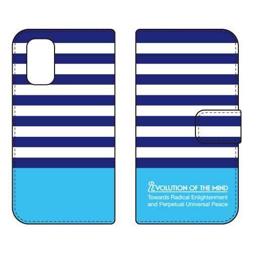 Redmi 9T 手帳 Panel border ブルー×シアン スマホケース (受注生産)
