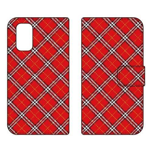 Redmi 9T 手帳 タータンチェック レッド スマホケース (受注生産)