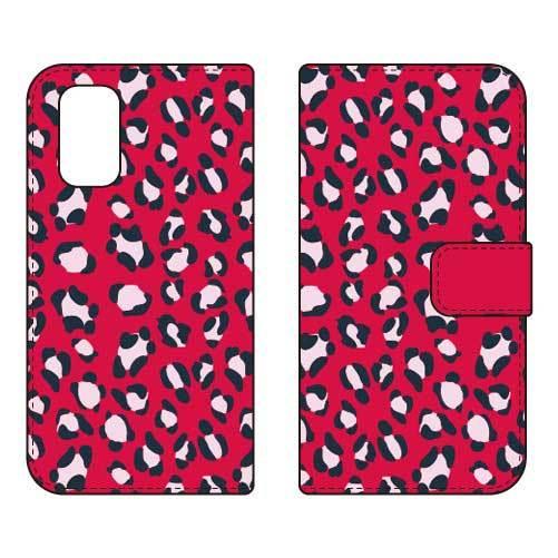 Redmi 9T 手帳 Leopard レッド スマホケース (受注生産)