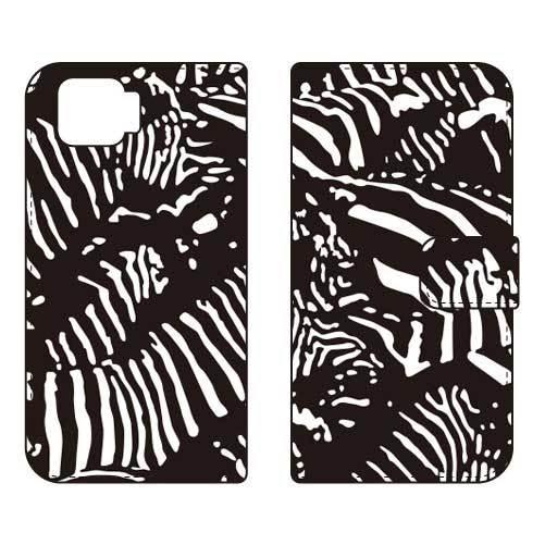 OPPO A73 CPH2099 手帳 Zebra camo ブラック スマホケース (受注生産)