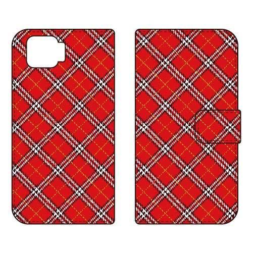 OPPO A73 CPH2099 手帳 タータンチェック レッド スマホケース (受注生産)
