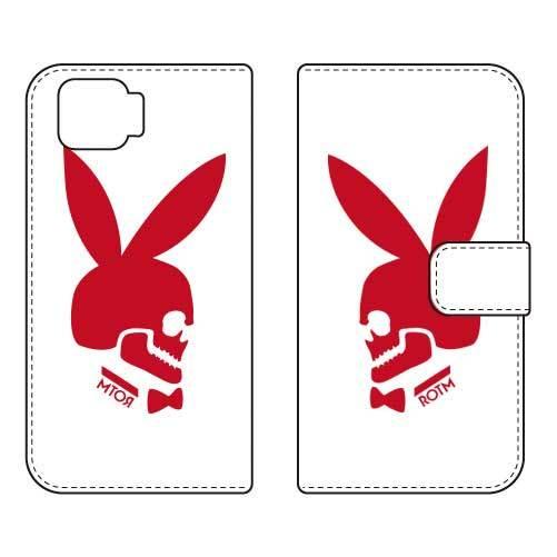 OPPO A73 CPH2099 手帳 Bunny bone レッド スマホケース (受注生産)