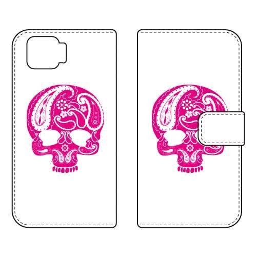 OPPO A73 CPH2099 手帳 Paisley skull ピンク スマホケース (受注生産...