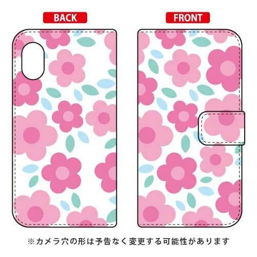 Rakuten Mini C330 手帳 フラワーポップ ホワイト×ピンク スマホケース (受注生産...