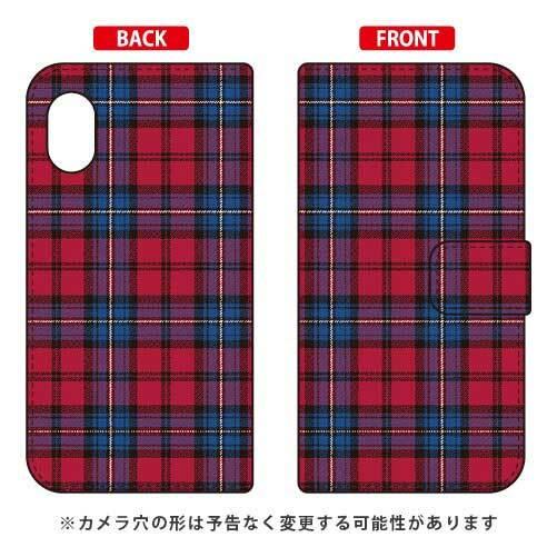 Rakuten Mini C330 手帳 チェック レッド×ブルー スマホケース (受注生産)