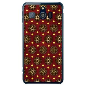 シンプルスマホ3 ケース 509SH フラワースポット レトロブラウン スマホケース (受注生産)