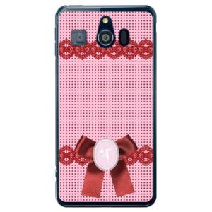 シンプルスマホ3 ケース 509SH ドット×カメオ ピンク スマホケース (受注生産)