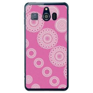 シンプルスマホ3 ケース 509SH サークルレース ピンク スマホケース (受注生産)