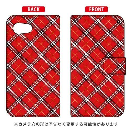 AQUOS R compact 701SH・SHV41 手帳 タータンチェック レッド スマホケース...