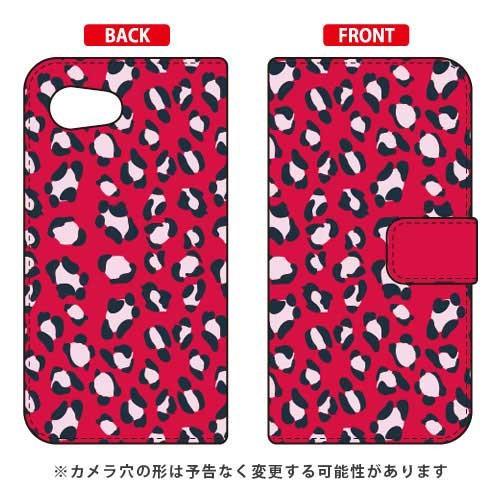 AQUOS R compact 701SH・SHV41 手帳 Leopard レッド スマホケース ...
