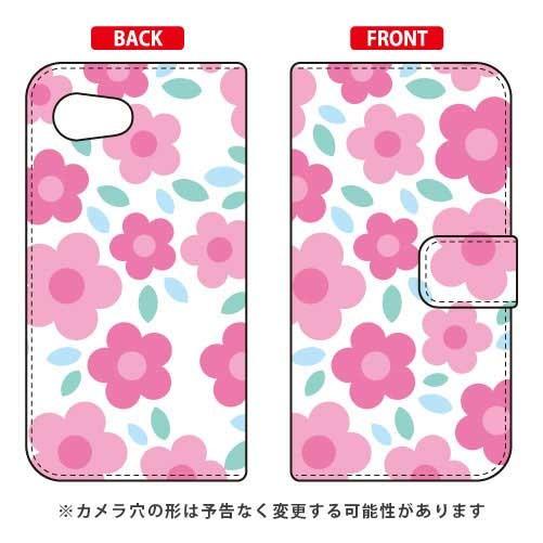AQUOS R compact 701SH・SHV41 手帳 フラワーポップ ホワイト×ピンク スマ...