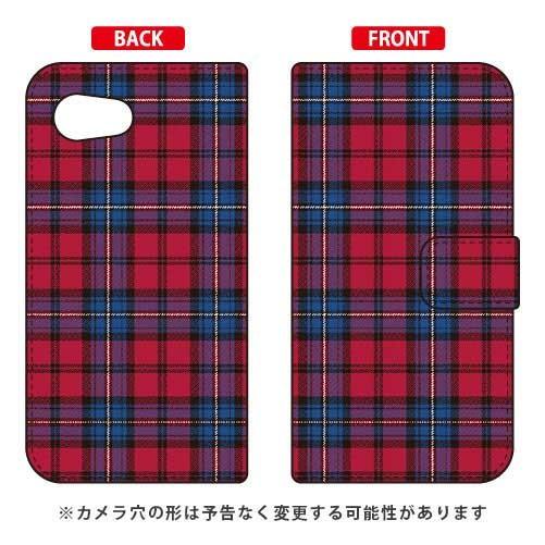 AQUOS R compact 701SH・SHV41 手帳 チェック レッド×ブルー スマホケース...