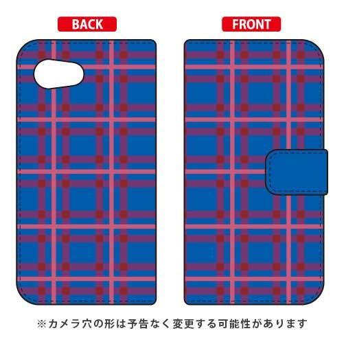 AQUOS R compact 701SH・SHV41 手帳 チェック ブルー×ピンク スマホケース...