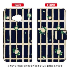 Android One X2 ケース 手帳 SINDEE Flower Grid （ネイビー） スマホケース (受注生産)｜isense