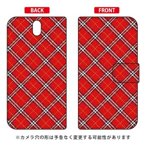 Android One S1 ケース 手帳 タータンチェック レッド スマホケース (受注生産)
