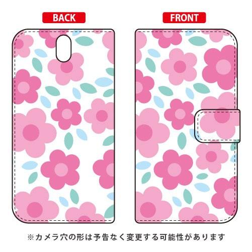 Android One S1 ケース 手帳 フラワーポップ ホワイト×ピンク スマホケース (受注生...