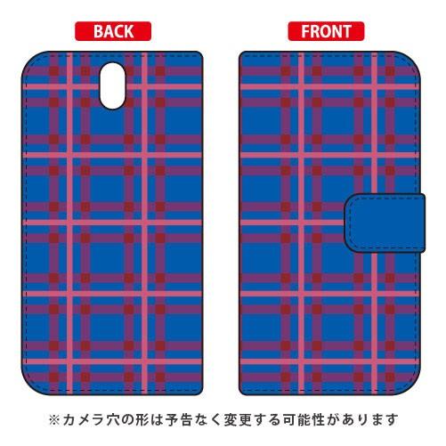Android One S1 ケース 手帳 チェック ブルー×ピンク スマホケース (受注生産)