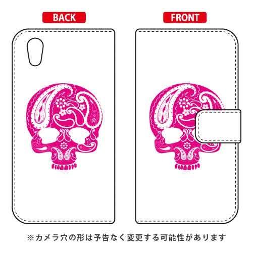 Android One S5 ケース 手帳 Paisley skull ピンク スマホケース (受注...