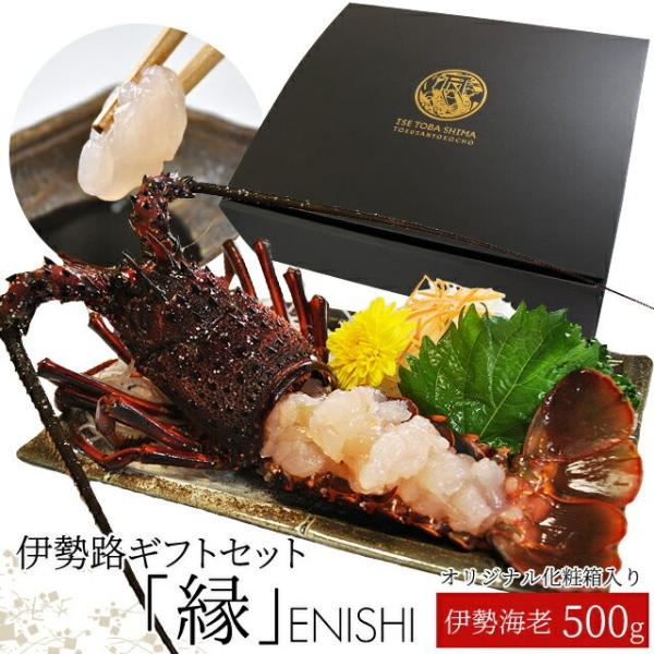 伊勢海老詰合せ１〜２尾で５００ｇ 送料無料 美し国三重 伊勢路−縁−ギフトパッケージ 刺身用瞬間冷凍...