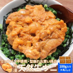 うに 不揃い １００ｇ×４ ウニ お買得品 天然 冷凍 生 刺身 雲丹 ミョウバン不使用 無添加 海鮮丼｜isesima