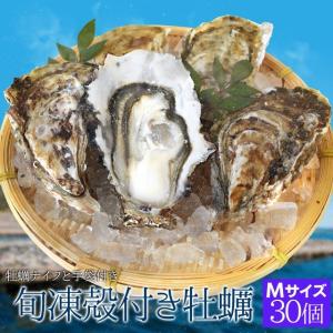 牡蠣 Ｍサイズ ３０個入 冷凍殻付き牡蠣 産地厳選 加熱用（発泡箱入・牡蠣ナイフ・片手用軍手付き）海鮮バーベキューセット 寒中見舞い ギフト