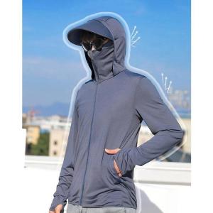 接触冷感 日焼け止め服 パーカー ラッシュガー...の詳細画像2