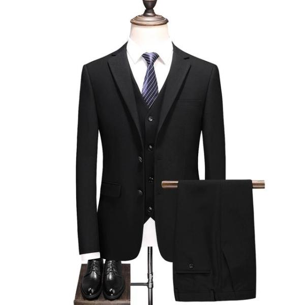 ブラック フォーマル スーツ メンズ フォーマル 3点セット 就職活動 面接 ビジネススーツ 3ピー...