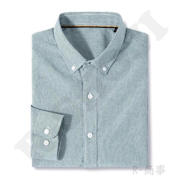 メンズ 長袖 オックスフォードシャツ ストライプシャツ ボタンダウンシャツ カジュアルシャツ 春服 ...