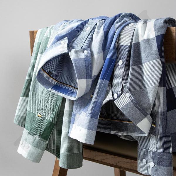 メンズ 長袖 オックスフォードシャツ チェック柄シャツ ボタンダウンシャツ カジュアルシャツ 春服 ...