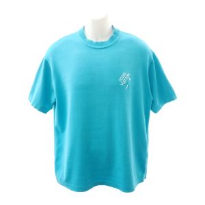 ルイヴィトン LOUIS VUITTON エンブロイダードシグネチャー ショートスリーブ ニット L 半袖Ｔシャツ ブルー メンズ【中古】【ABランク】