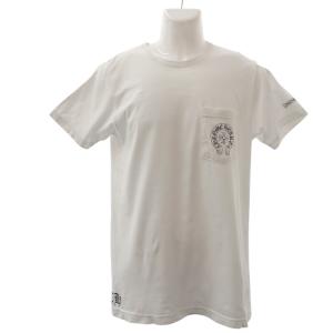 クロムハーツ CHROME HEARTS ホースシュー CHクロスＴシャツ M 半袖 コットン フローラルクロス ホワイト メンズ【中古】【ABランク】
