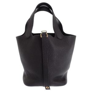 エルメス HERMES ピコタンロック PM ハンドバッグ トリヨンクレマンス ブラック ゴールド金具 レディース【中古】【ABランク】