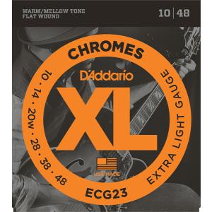 D'Addario / ECG-23 XL CHROMES Flat Wound Electric Guitar Strings Extra Light 10-48 (渋谷店)｜ishibashi-shops